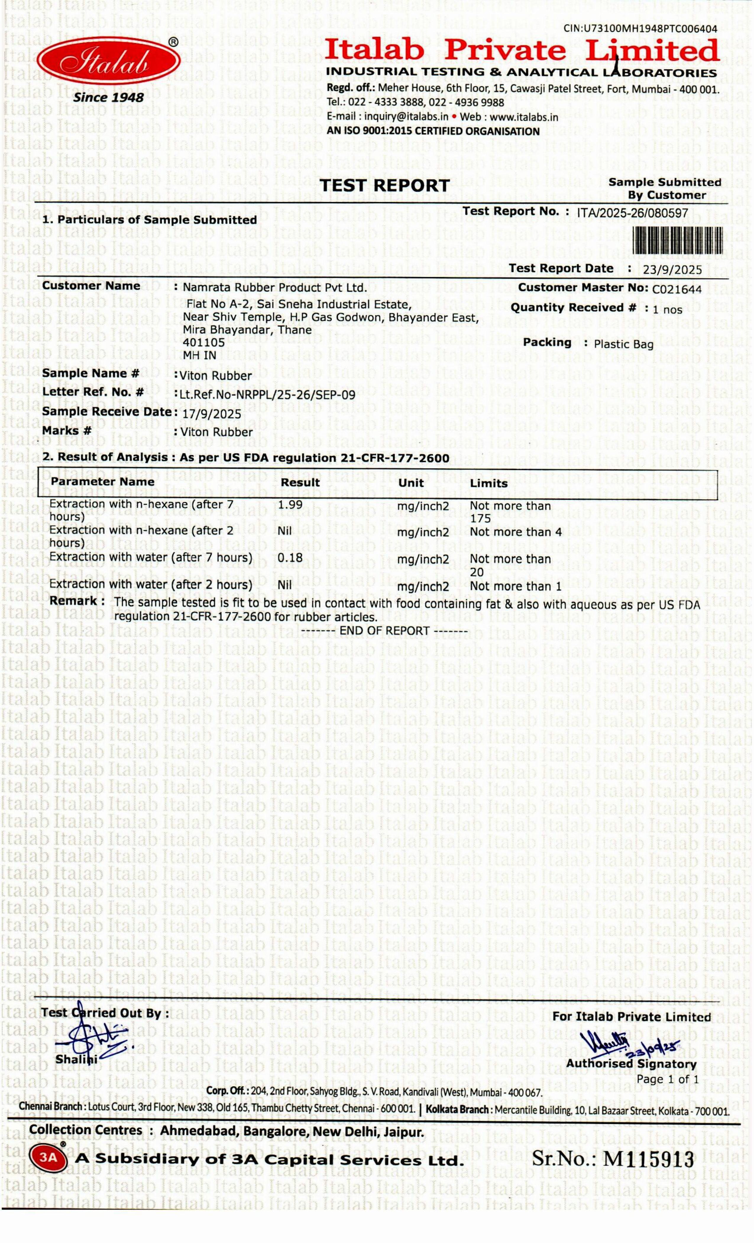 Viton Rubber Food Grade
